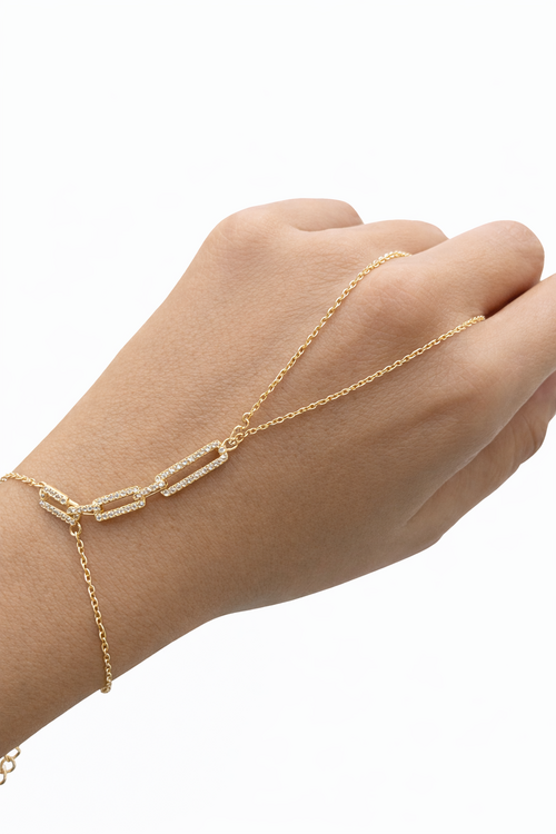 VIP Crystal Branded Hand Chain Bracelet