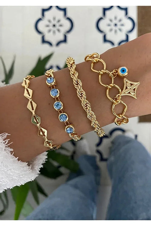 Turquoise Beaded Bracelet Set – Layered Stackable Boho Bracelet Combo