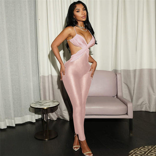 Summer Women Clothes Sexy Backless Contrast Color High Waist Tight